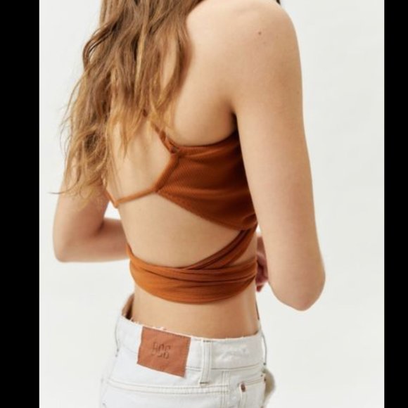 ⭐️ 🌻 UO All Tied Up Convertible Hipster Boho Peasant Hippie Farm Deco Wrap Top - Picture 2 of 2